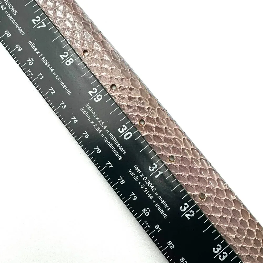 EMMANUEL | Large Genuine Reptile Veritable Snake Belt Silver Gold Tone Buckle‎